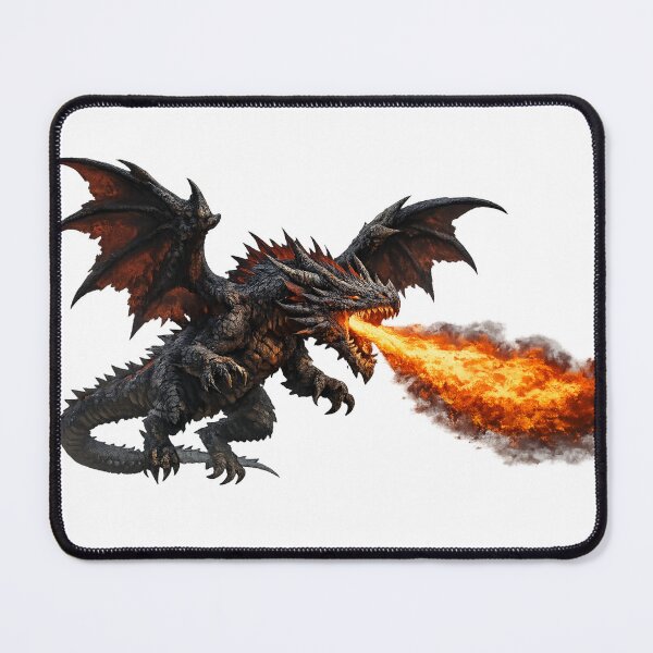 Item preview, Black Fire Dragon – Dark Fantasy Dragon Artwork designed and sold by Rolta.