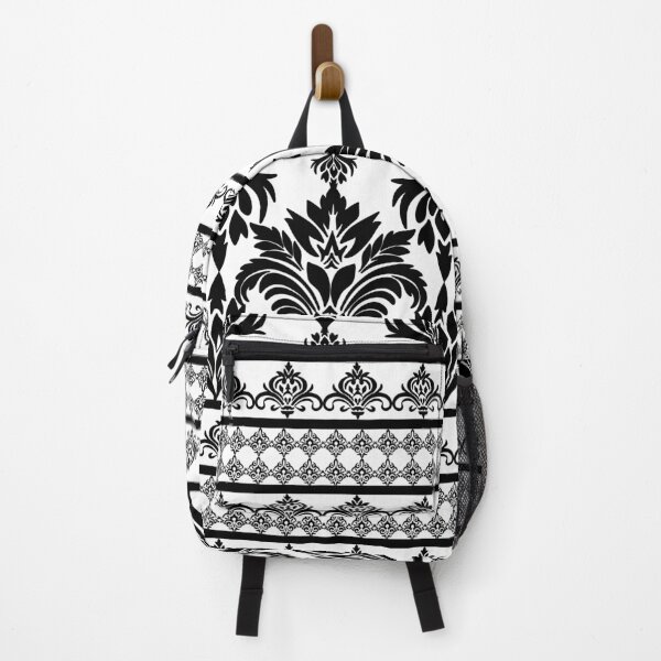 Item preview, Floral damask pattern design black and white designed and sold by warangdesign.