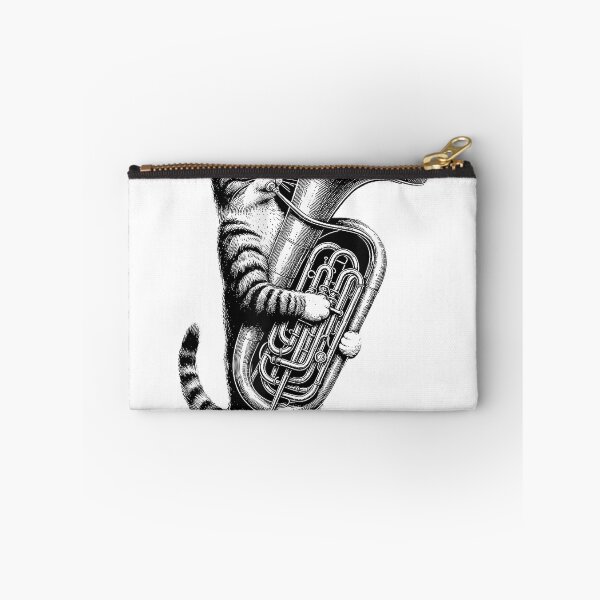 Item preview, Cat Playing Tuba Marching Band Tuba Player Musician T-Shirt designed and sold by ‘Nothing Scares Me’ Store.