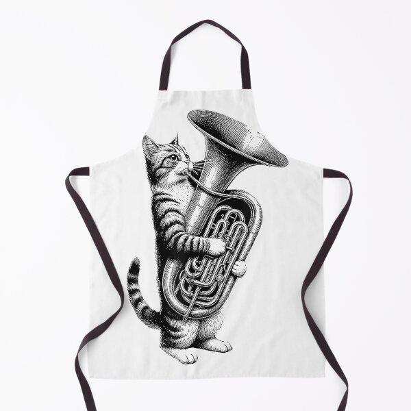 Item preview, Cat Playing Tuba Marching Band Tuba Player Musician T-Shirt designed and sold by ‘Nothing Scares Me’ Store.
