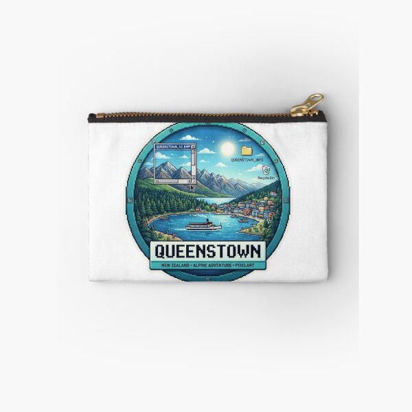 Item preview, Queenstown New Zealand Pixel Mountain Travel Sticker designed and sold by Imaginarium of Chaos falcon88 .