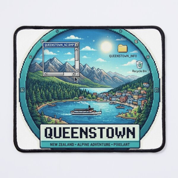 Item preview, Queenstown New Zealand Pixel Mountain Travel Sticker Souvenir Summer Edition designed and sold by Imaginarium of Chaos falcon88 .