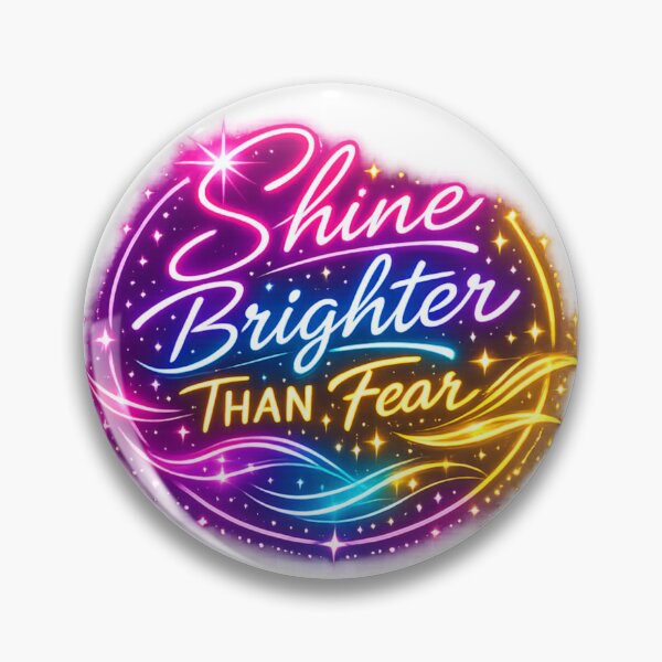 Item preview, Neon Motivational Quote Art – Shine Brighter Than Fear Design designed and sold by EdgeSphere.
