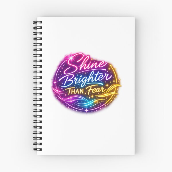 Item preview, Neon Motivational Quote Art – Shine Brighter Than Fear Design designed and sold by EdgeSphere.