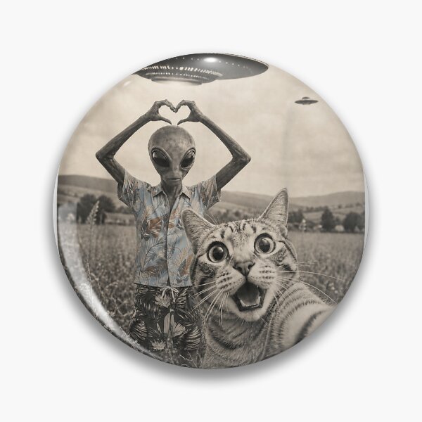 Item preview, Cat Selfie with Alien Funny UFO T-Shirt designed and sold by Othinus.