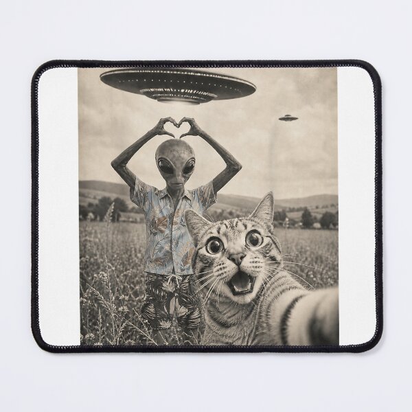 Item preview, Cat Selfie with Alien Funny UFO T-Shirt designed and sold by Othinus.