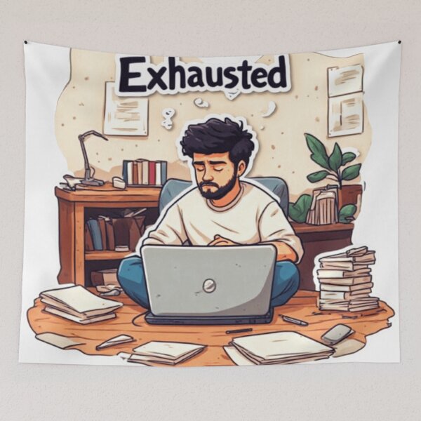 Item preview, Exhausted Work From Home designed and sold by VelvetDoods.