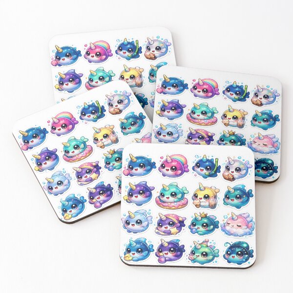 Item preview, Premium Kawaii Narwhal Sticker Sheet designed and sold by KrishAuraa.