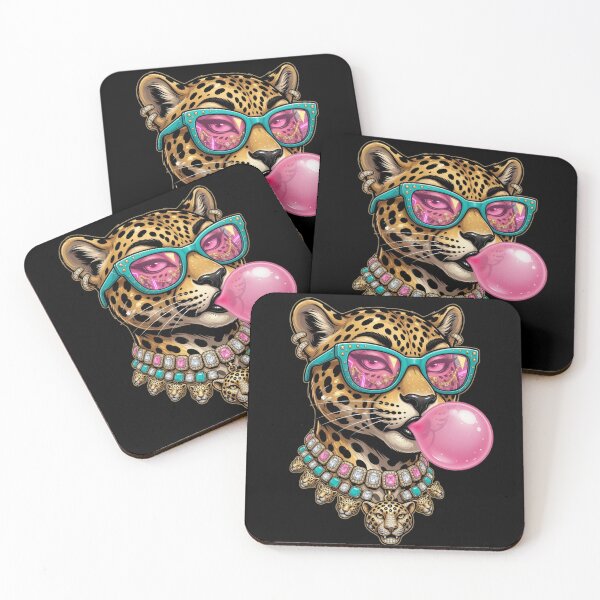 Item preview, Cute Sexy Leopard Bubblegum Wearing Sunglasses Wildlife Animal designed and sold by CF_VintageDesign.