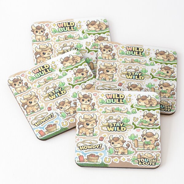 Item preview, Wild Bull Vibes – Gen-Z Cute Pastel Sticker Pack | Trendy Transparent PNG Stickers designed and sold by mukibas37i.
