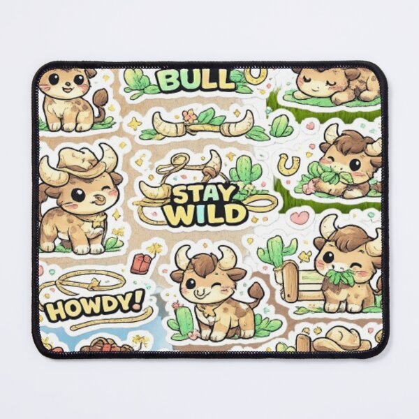 Item preview, Wild Bull Vibes – Gen-Z Cute Pastel Sticker Pack | Trendy Transparent PNG Stickers designed and sold by mukibas37i.