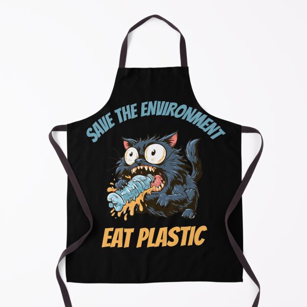 Item preview, Sarcastic Save The Environment Eat Plastic Funny Cat Shirt designed and sold by VectorForge.