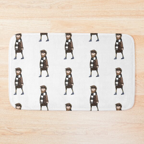 Item preview, Classic Football Fan Illustration | Retro Terrace Supporter | Black & White Scarf - Illustrated designed and sold by GWARTGB.