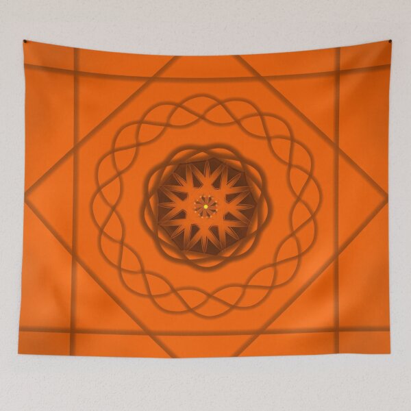 Item preview, Orange Geometric Star Pattern designed and sold by EsmArtUniverse.