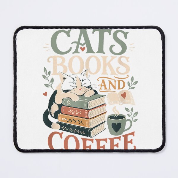 Item preview, Cats Books and Coffee Cafe Coffee Drinker T-Shirt designed and sold by gidget-gadget.