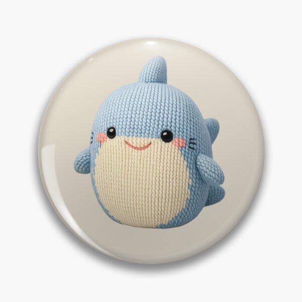 Item preview, Cute Knitted Shark Plush | Kawaii Handmade Crochet Cottagecore designed and sold by Moons Studio.