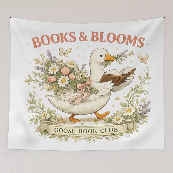 Aperçu de l'œuvre Club de lecture Books & Blooms Goose créée et vendue par Pattranit56.