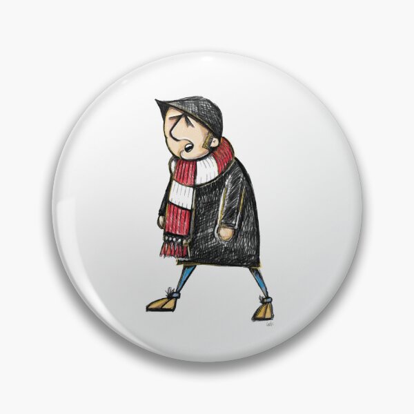 Item preview, Classic Football Fan Illustration | Retro Terrace Supporter | Red & White Scarf - Illustrated designed and sold by GWARTGB.