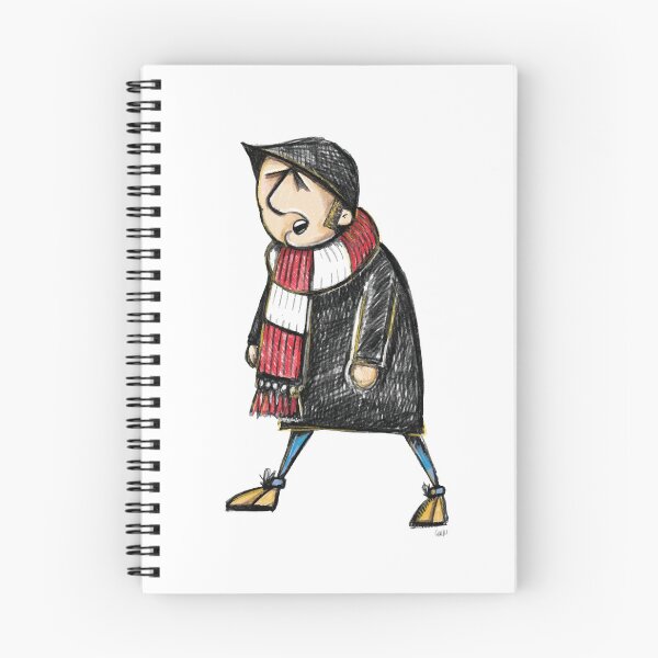 Item preview, Classic Football Fan Illustration | Retro Terrace Supporter | Red & White Scarf - Illustrated designed and sold by GWARTGB.
