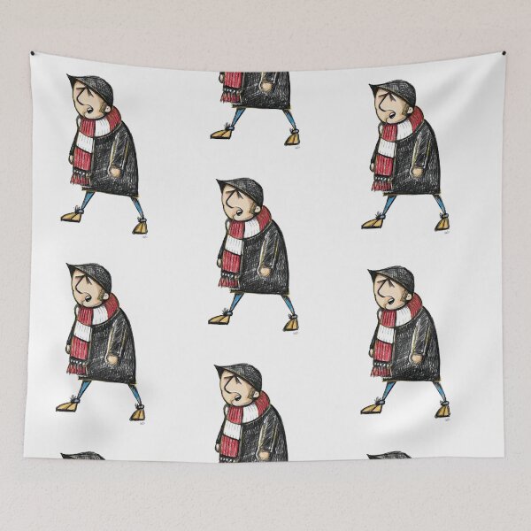 Item preview, Classic Football Fan Illustration | Retro Terrace Supporter | Red & White Scarf - Illustrated designed and sold by GWARTGB.