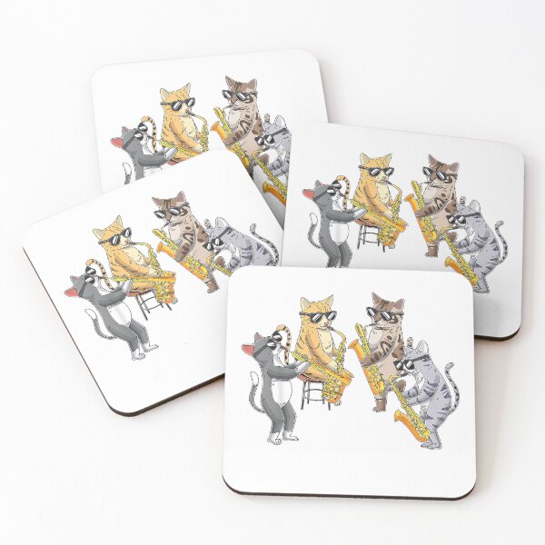 Item preview, Cats Playing Saxophone Jazz Sax Musician Saxophonist T-Shirt Small designed and sold by JJLetterDesigns.