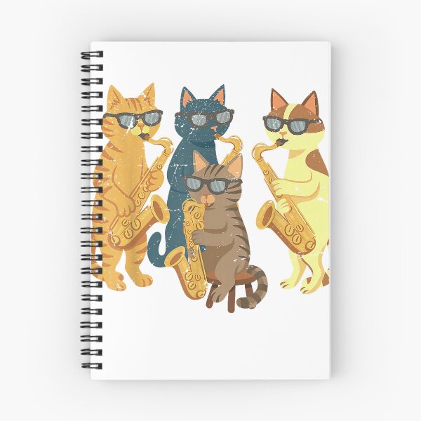 Item preview, Cats Playing Saxophone Saxophonist Jazz Player Music Lover T-Shirt designed and sold by Voila-creative.