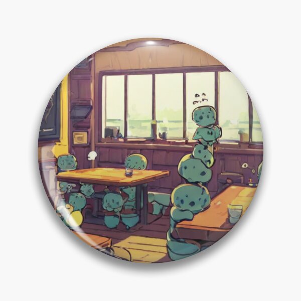 Item preview, Illustration - Surreal Coffee Scene with Round Colorful Characters, Playful and Quirky Atmosphere designed and sold by Reverso-Design.