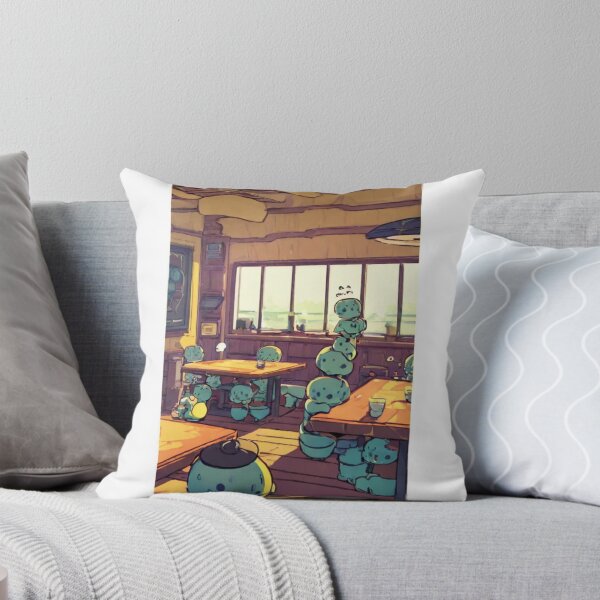 Item preview, Illustration - Surreal Coffee Scene with Round Colorful Characters, Playful and Quirky Atmosphere designed and sold by Reverso-Design.