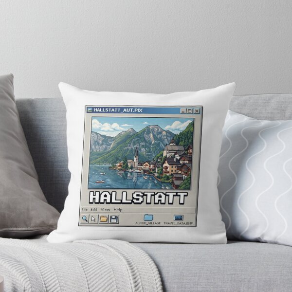 Item preview, Hallstatt Austria Alpine Lake Pixel Travel Sticker designed and sold by Imaginarium of Chaos falcon88 .