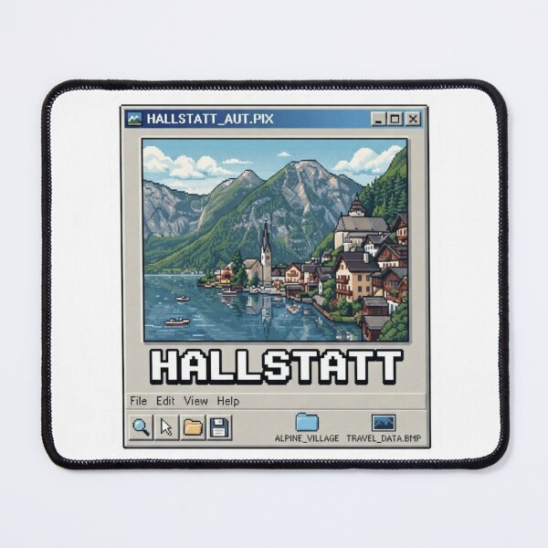 Item preview, Hallstatt Austria Alpine Lake Pixel Travel Sticker designed and sold by Imaginarium of Chaos falcon88 .