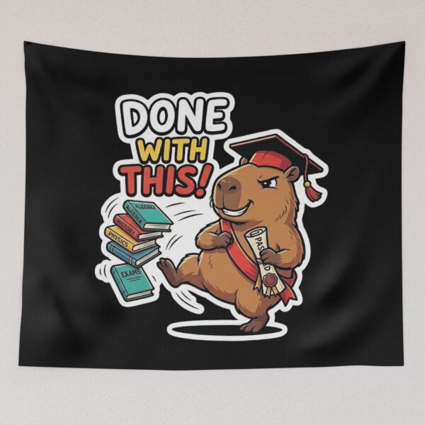 Item preview, Done With This Graduation Capybara Shirt – Funny Student Exam Freedom Design designed and sold by MartBook.