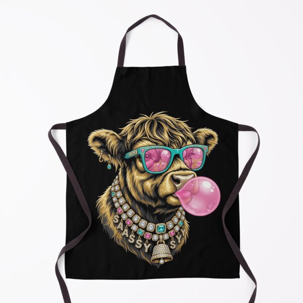 Item preview, Cute Highland Cow Bubblegum Wearing Sunglasses Wildlife Animal designed and sold by CF_VintageDesign.