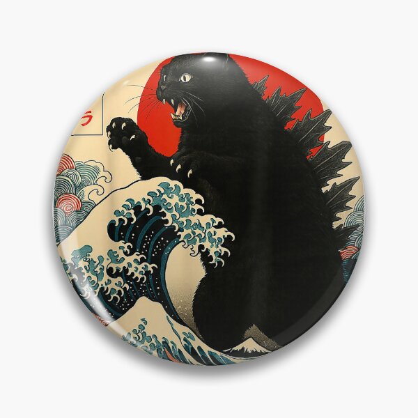 Item preview, Catzilla Cat Japanese Art Funny Gifts for Men Women Boy Kids T-Shirt designed and sold by DArtfulStudio.
