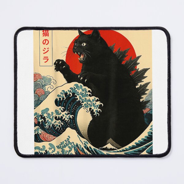 Item preview, Catzilla Cat Japanese Art Funny Gifts for Men Women Boy Kids T-Shirt designed and sold by DArtfulStudio.