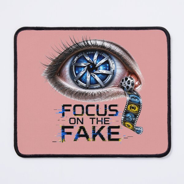 Item preview, Focus on the Fake – Cyber Eye Glitch AI Surreal Sci-Fi Digital Art designed and sold by puzzell.