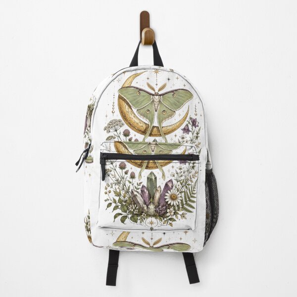 Item preview, Vintage Luna Moth With Crystal Cluster and Crescent Moon Illustration designed and sold by Bhinfy.