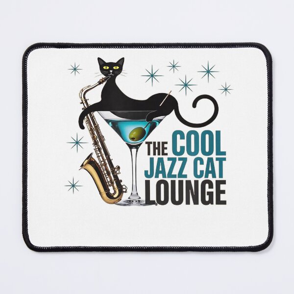 Item preview, Cool Jazz Cat Lounge Sax Martini Graphic T-Shirt designed and sold by SavsMerch.
