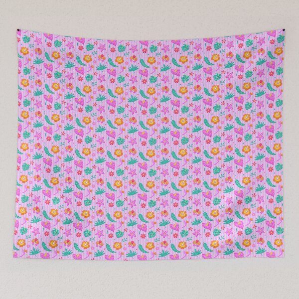 Item preview, Tropical Pastel Floral Pattern – Cute Summer Hibiscus & Leaves designed and sold by lydiadesign.