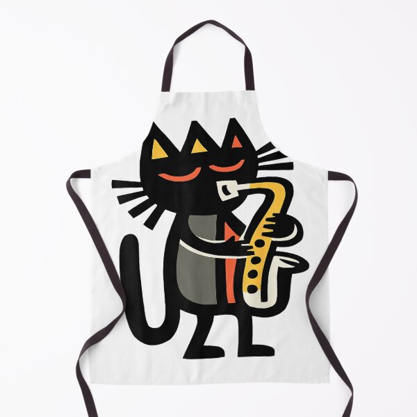 Item preview, Cool Jazz Cat Playing Saxophone Funny Music Cartoon T-Shirt designed and sold by Badriiiii.