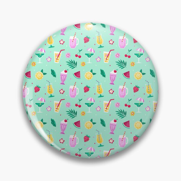 Item preview, Tropical Summer Drinks Pattern – Pastel Cute Seamless Design designed and sold by lydiadesign.