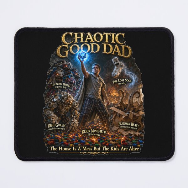 Item preview, Chaotic Good Dad Boss Battle The House Is A Mess But The Kids Are Alive Realistic RPG Gift designed and sold by Nightarel.