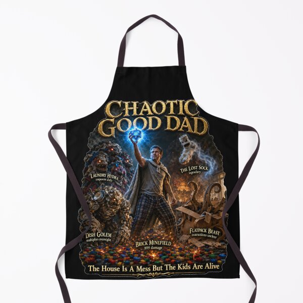 Item preview, Chaotic Good Dad Boss Battle The House Is A Mess But The Kids Are Alive Realistic RPG Gift designed and sold by Nightarel.
