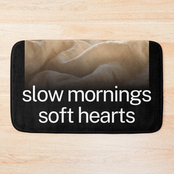 Item preview, Slow Mornings Soft Hearts – Cozy Minimalist Quote Design designed and sold by CosmicQuietLab.