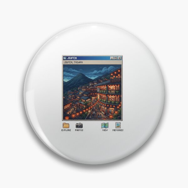 Item preview, Jiufen Taiwan Mountain Village Pixel Travel Sticker designed and sold by Imaginarium of Chaos falcon88 .