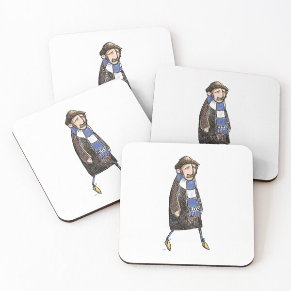 Item preview, Classic Football Fan Illustration | Retro Terrace Supporter | Blue & White Scarf - Illustrated designed and sold by GWARTGB.