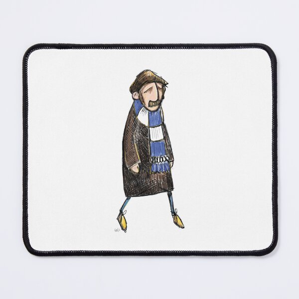 Item preview, Classic Football Fan Illustration | Retro Terrace Supporter | Blue & White Scarf - Illustrated designed and sold by GWARTGB.