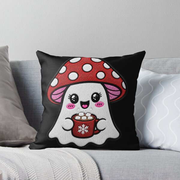 Item preview, Cute Ghost Hot Cocoa Kawaii Embroidery Patch Design Mushroom Boo designed and sold by ColorSplash123.