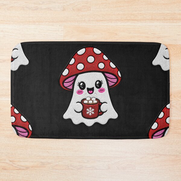 Item preview, Cute Ghost Hot Cocoa Kawaii Embroidery Patch Design Mushroom Boo designed and sold by ColorSplash123.