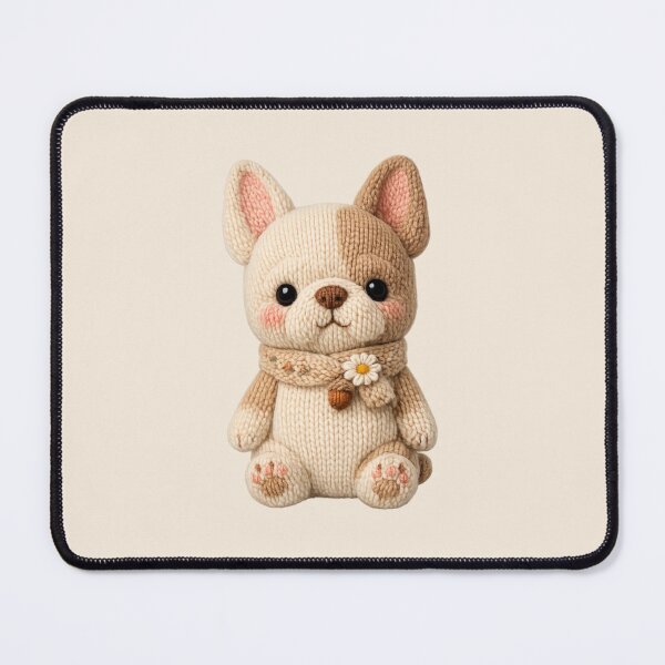 Item preview, Cute Knitted French Bulldog Plush | Kawaii Handmade Crochet Cottagecore designed and sold by Moons Studio.