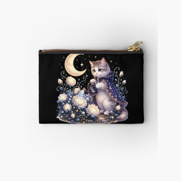 Item preview, Wizard Kitten Watering Moonlight Garden designed and sold by Moody Vibes Studio.